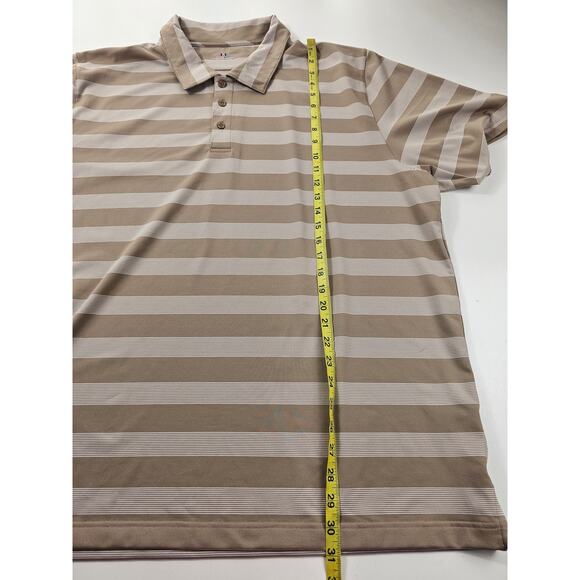Under armour size XXL brown tan striped performance polo heat gear short sleeve - Picture 6 of 7